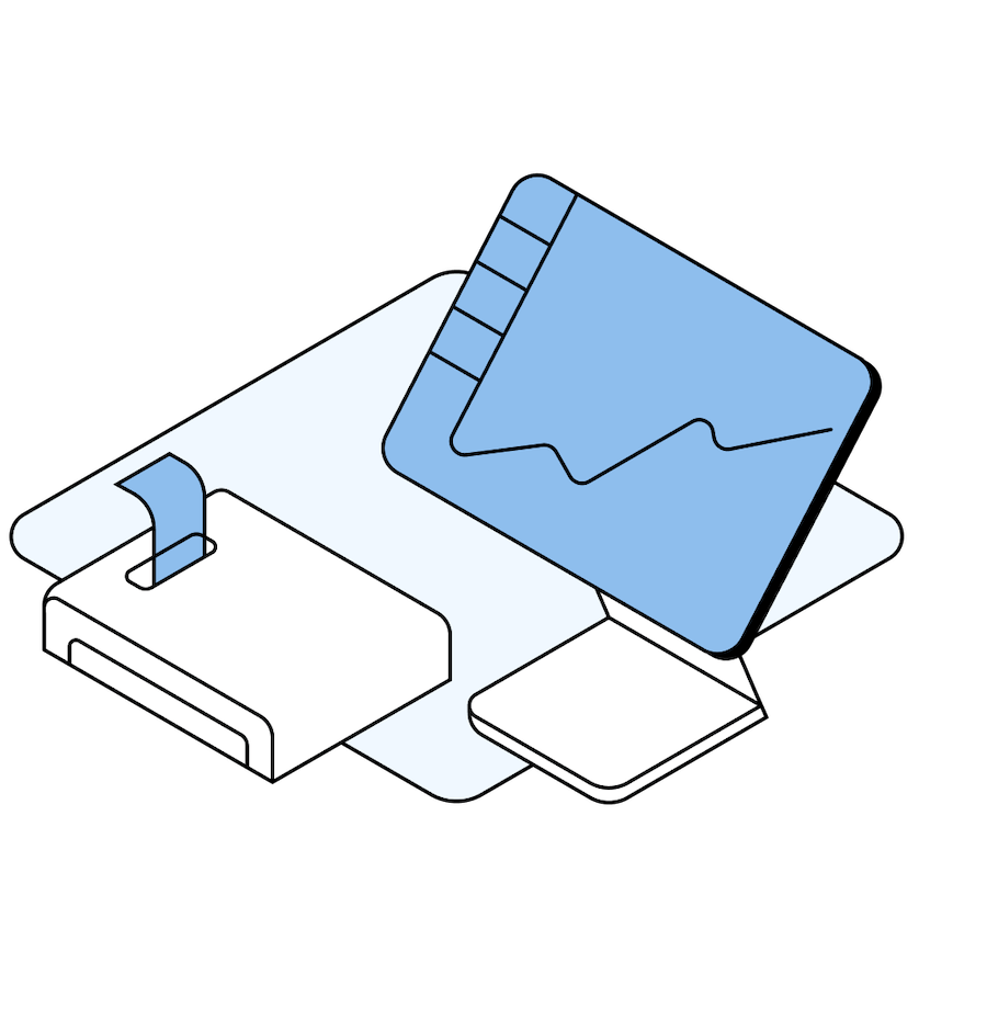 A illustration shows a point of sale system console and a receipt printing paper - it is a depiction of a cannabis point a sale system