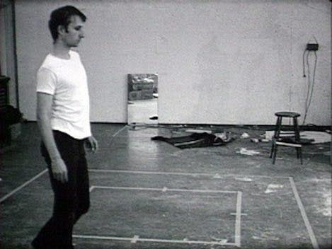Bruce Nauman, Walking in an Exaggerated Manner Around the Perimeter of a Square, 1968