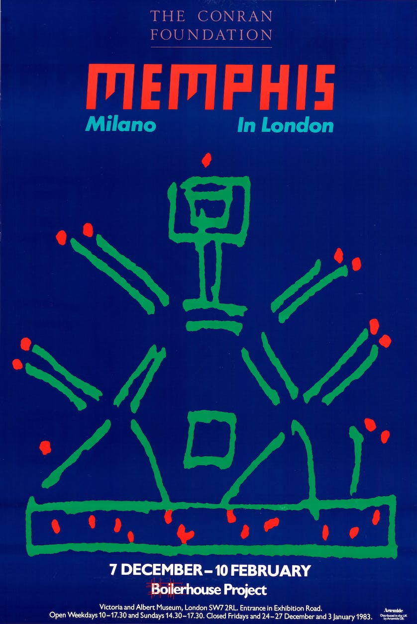 The Conran Foundation, Memphis Milano in London, Victoria and Albert Museum, 7 December 1982 - 10 February 1983