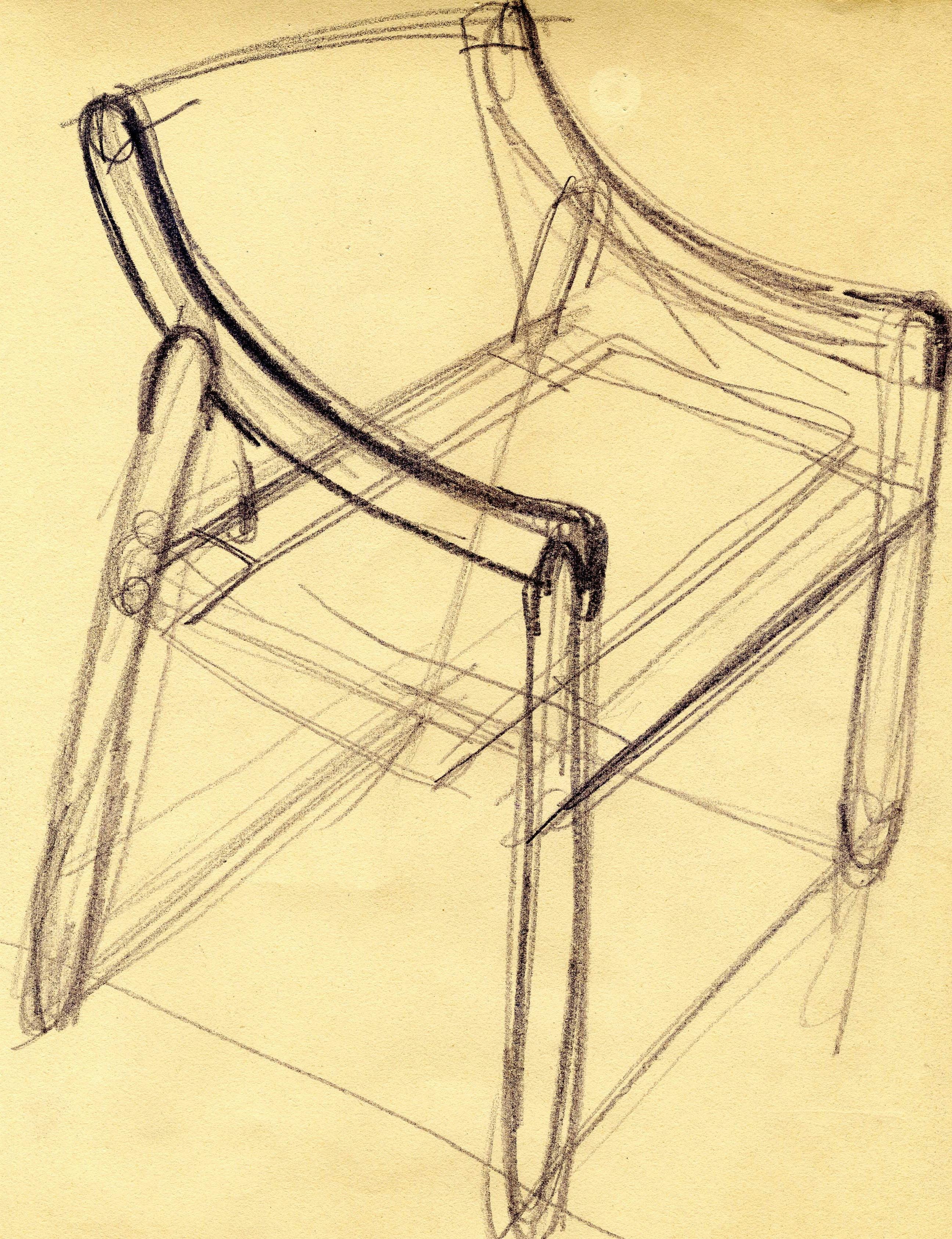 Disegno per sedia 905 © Archivio Studio Magistretti - Fondazione Vico Magistretti