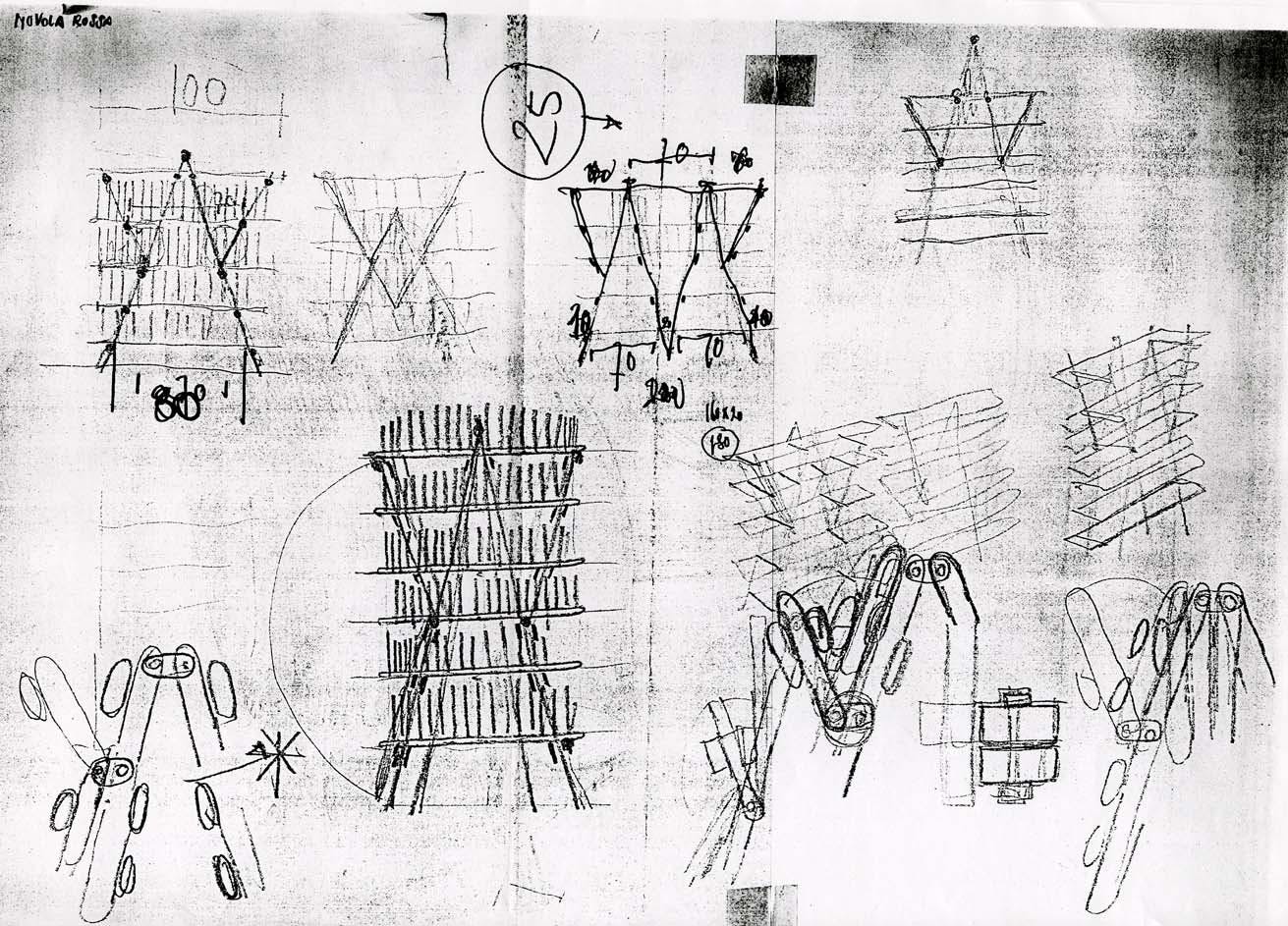 Drawing for Nuvola Rossa © Archivio Studio Magistretti - Fondazione Vico Magistretti