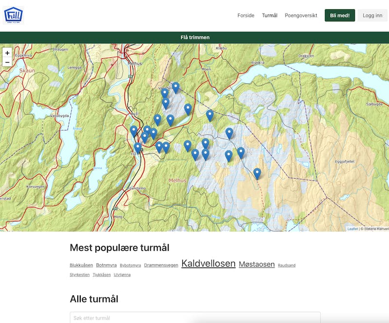 Hver konkurranse har sin egen konkurranseside.