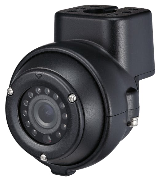 Vestige vehicle camera with wide-angle lens and infrared LEDs, part of TripView’s cloud-based video and alerting system.