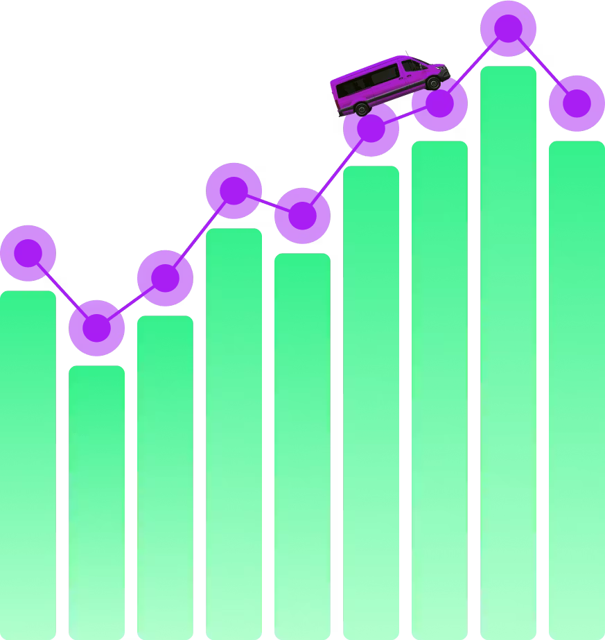 Icon representing transportation technology, analytics, or mobility solutions