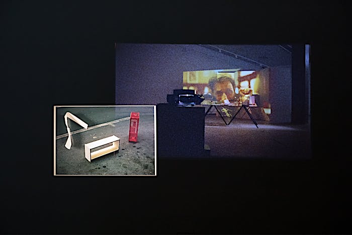 Exhibition detail of Chopin, 35mm slide and 2K video installation accompanied by soundwork on headphones. Solo exhibition Material Longevities at Galeria Francisco Fino, Lisbon. May 2018 until July 2018
