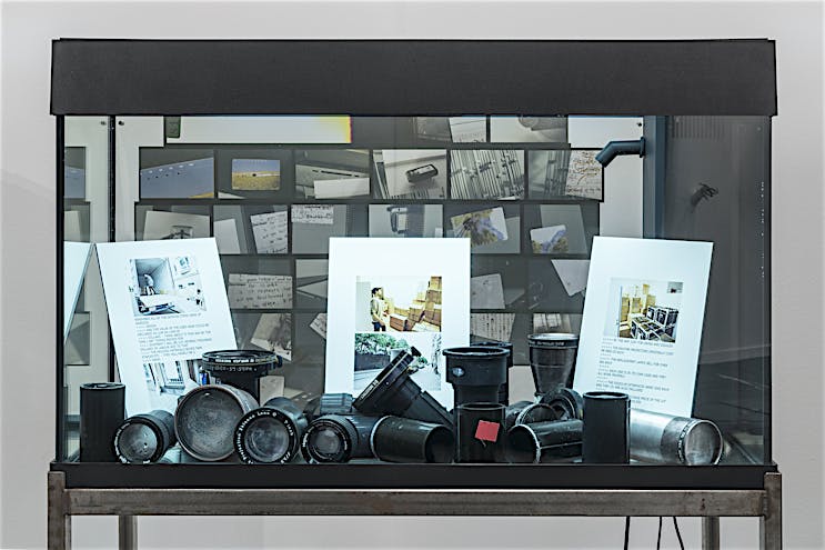 Exhibition view of aquatic installation Vessel: Yorktown Express, 2020, at Galeria Francisco Fino at ARCO Madrid. February 2020 until March 2020