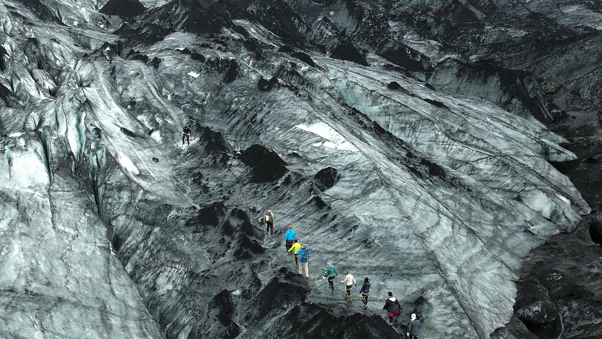 Group of people doing a Glacier hike.