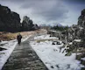 People walking during fall in Iceland
