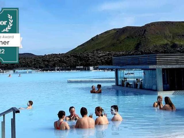 People bathing in the Blue lagoon