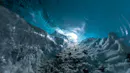 View from inside an ice cave.