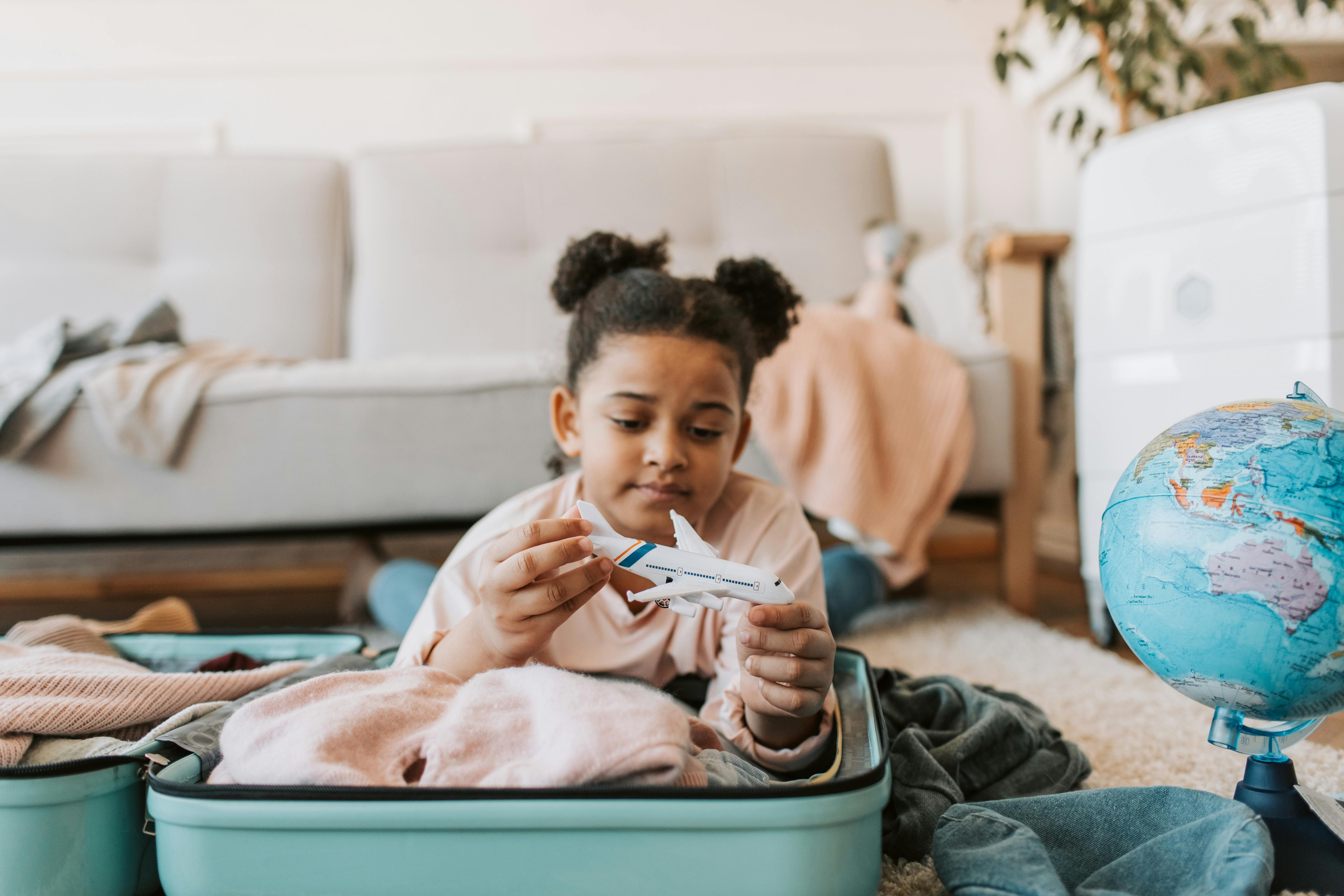 military child going on holiday
