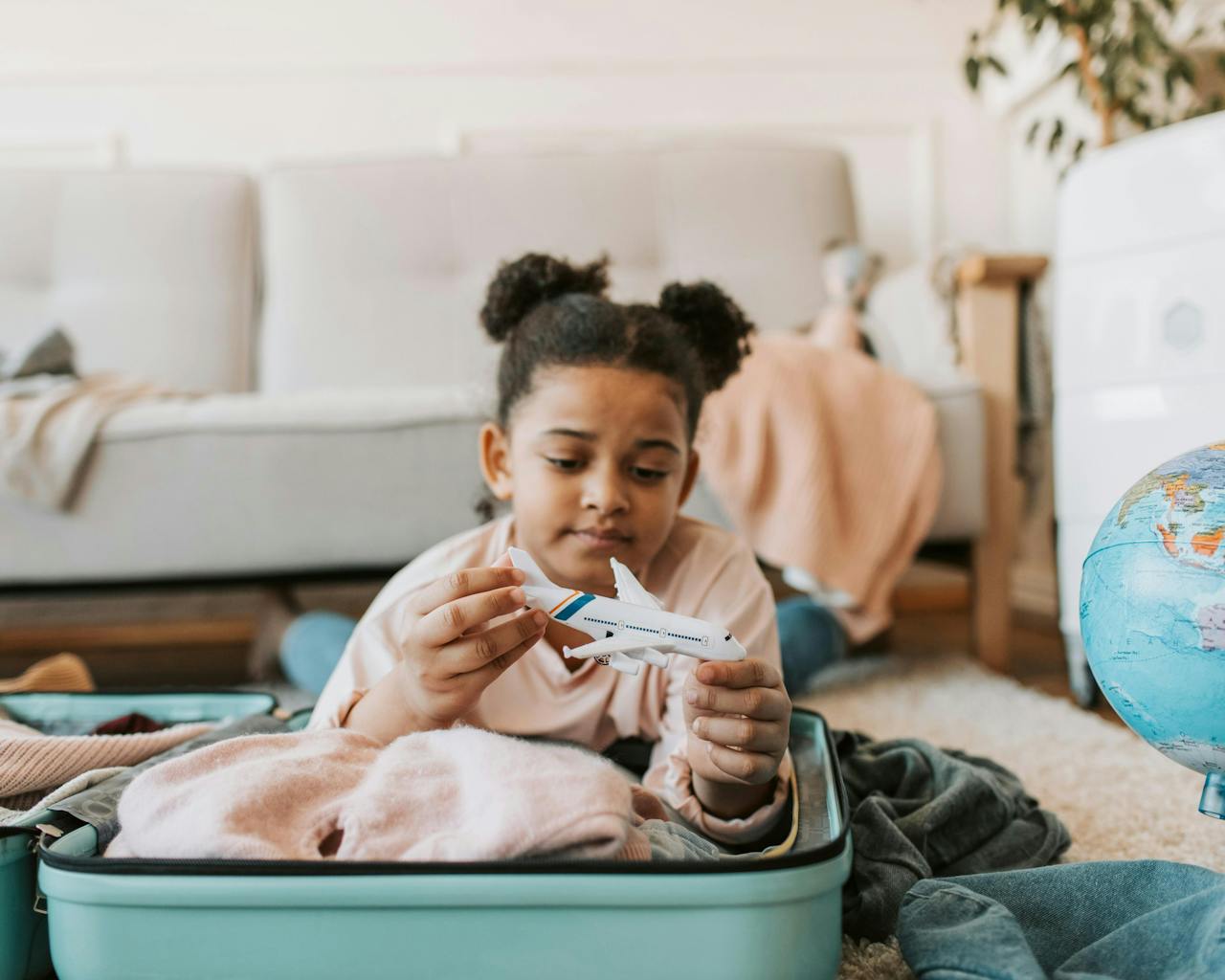 military child going on holiday