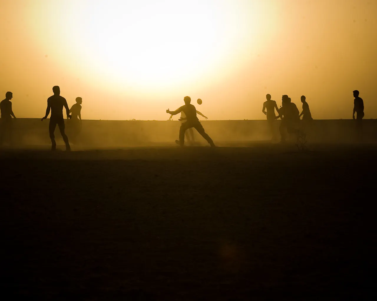 military veterans playing football
