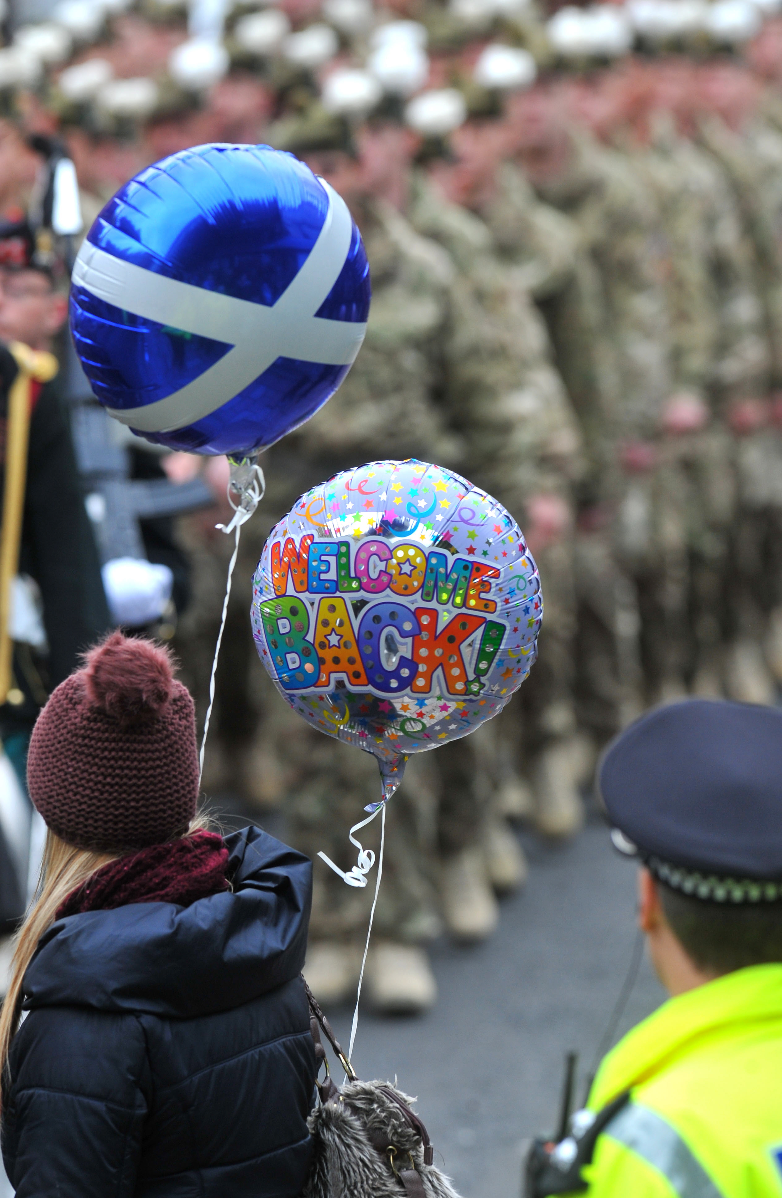 military spouse welcoming husband back home
