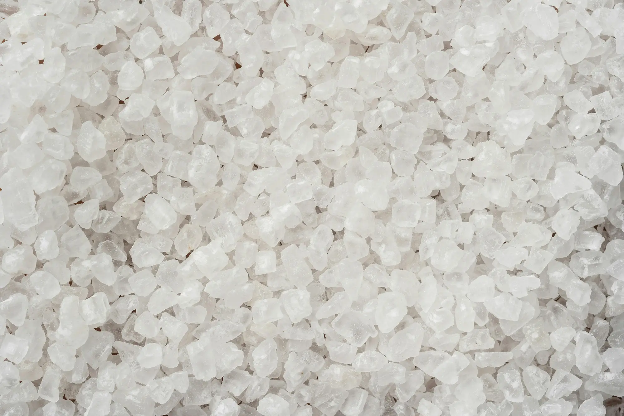 Closeup of large salt pellets