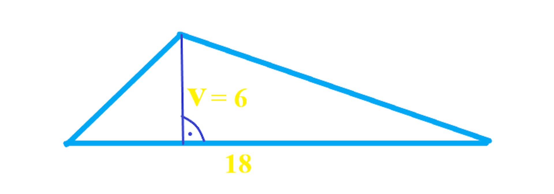 Trojúhelník s vyznačenou výškou