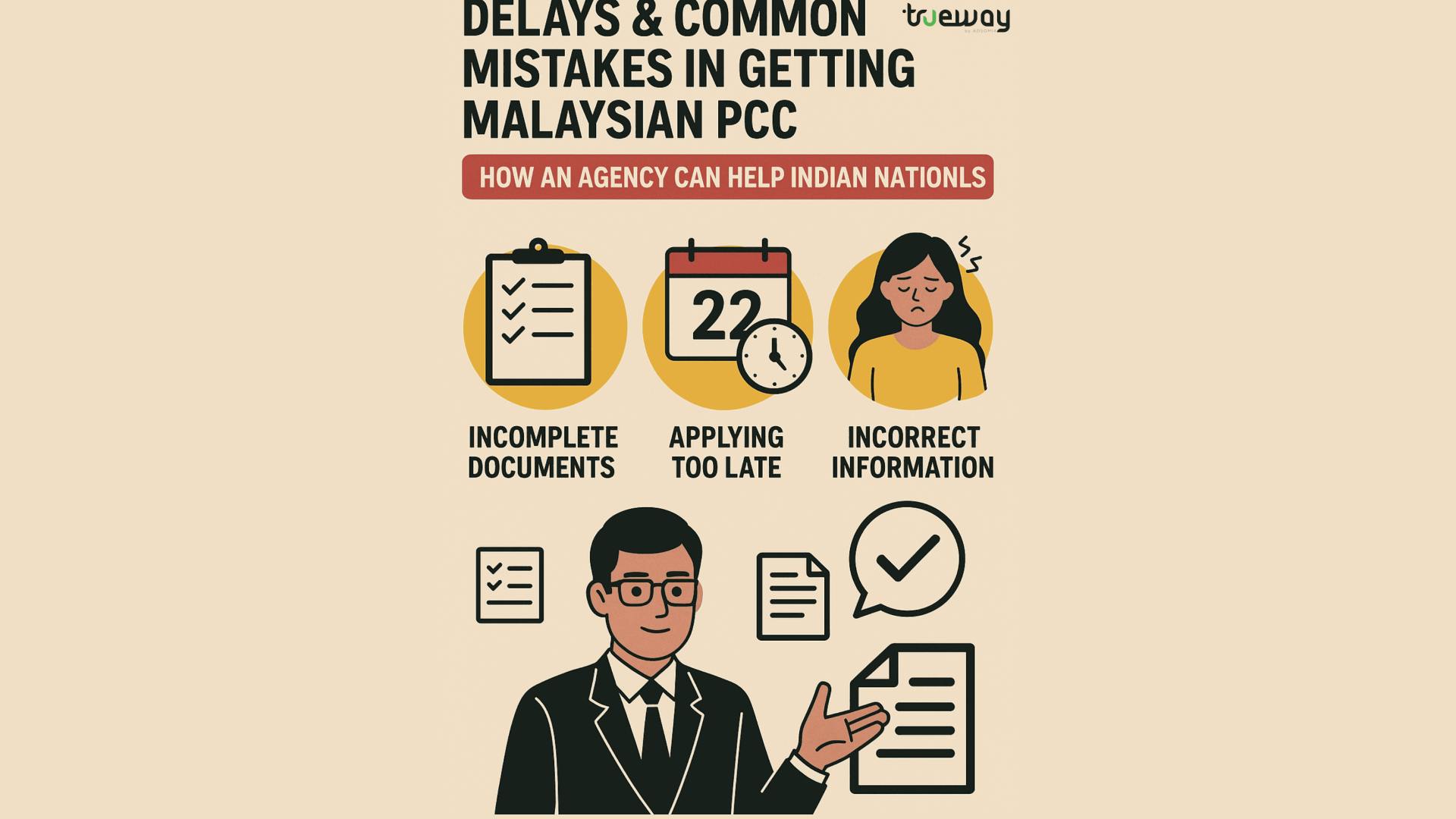 Delays & Common Mistakes in Getting Malaysian PCC - Infographic