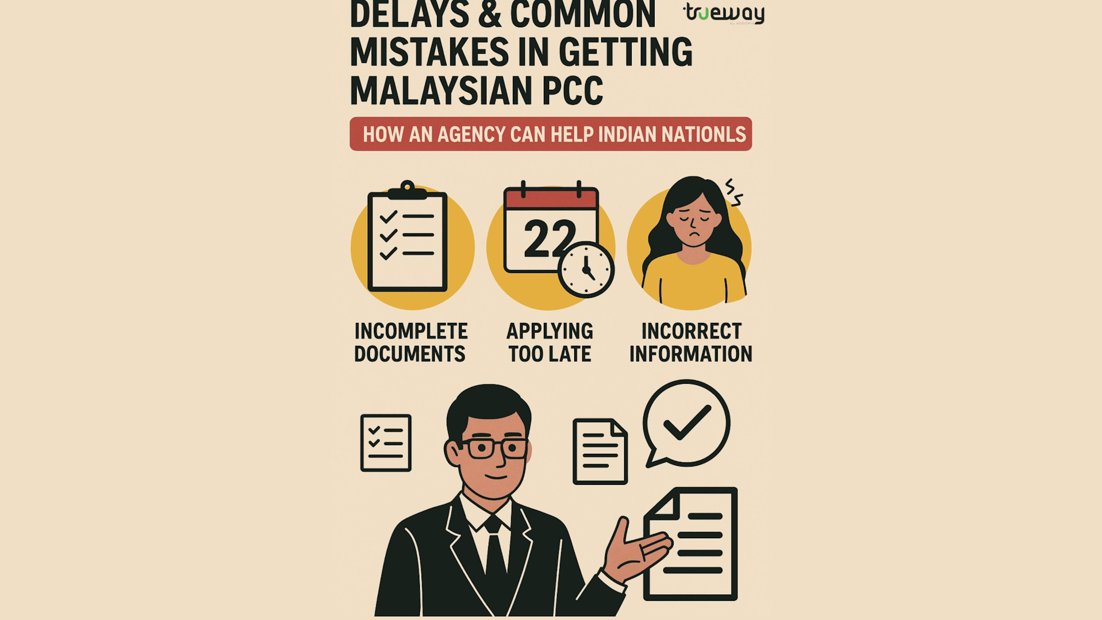 Delays & Common Mistakes in Getting Malaysian PCC - Infographic