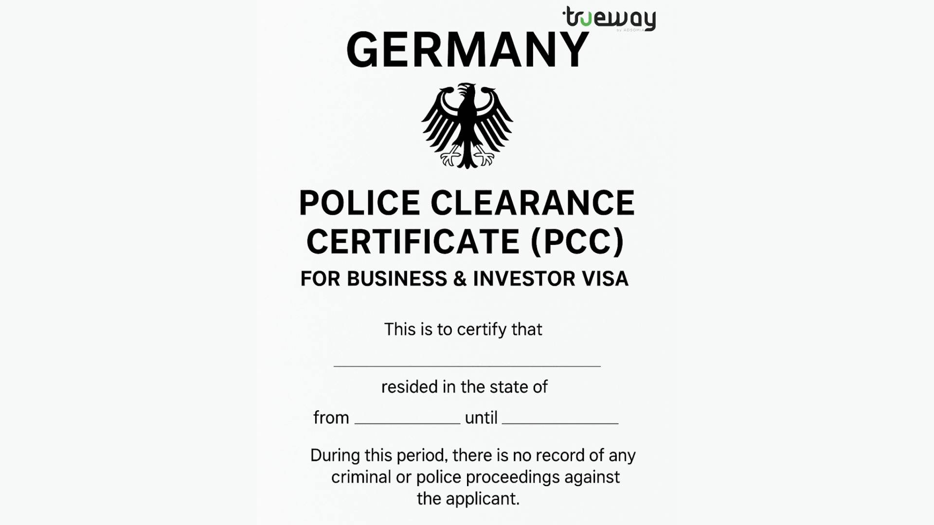 Germany Police Clearance Certificate (PCC) for Business & Investor Visa Application