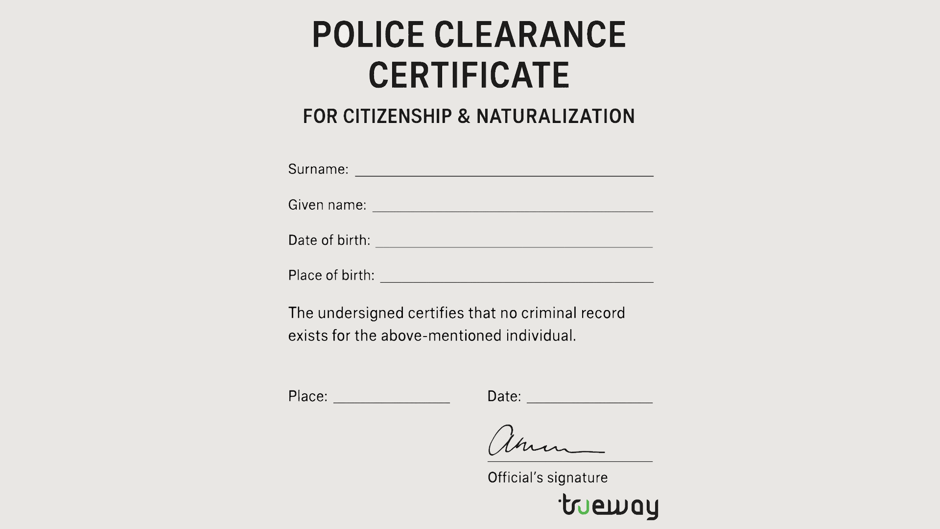 Germany Police Clearance Certificate (PCC) for Citizenship ...