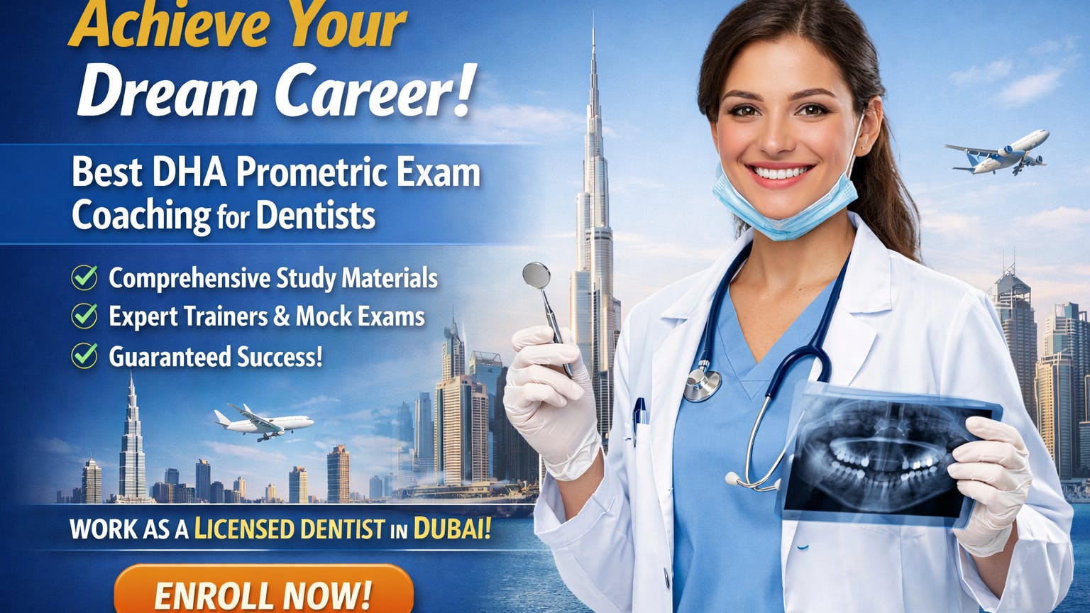 Achieve Your Dream Career with Best DHA Prometric Exam Coaching for Dentists.