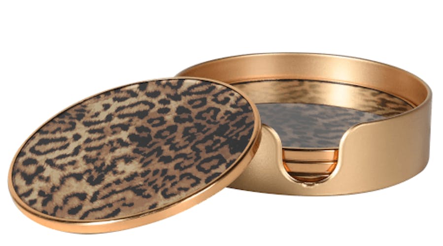 leopard print coasters