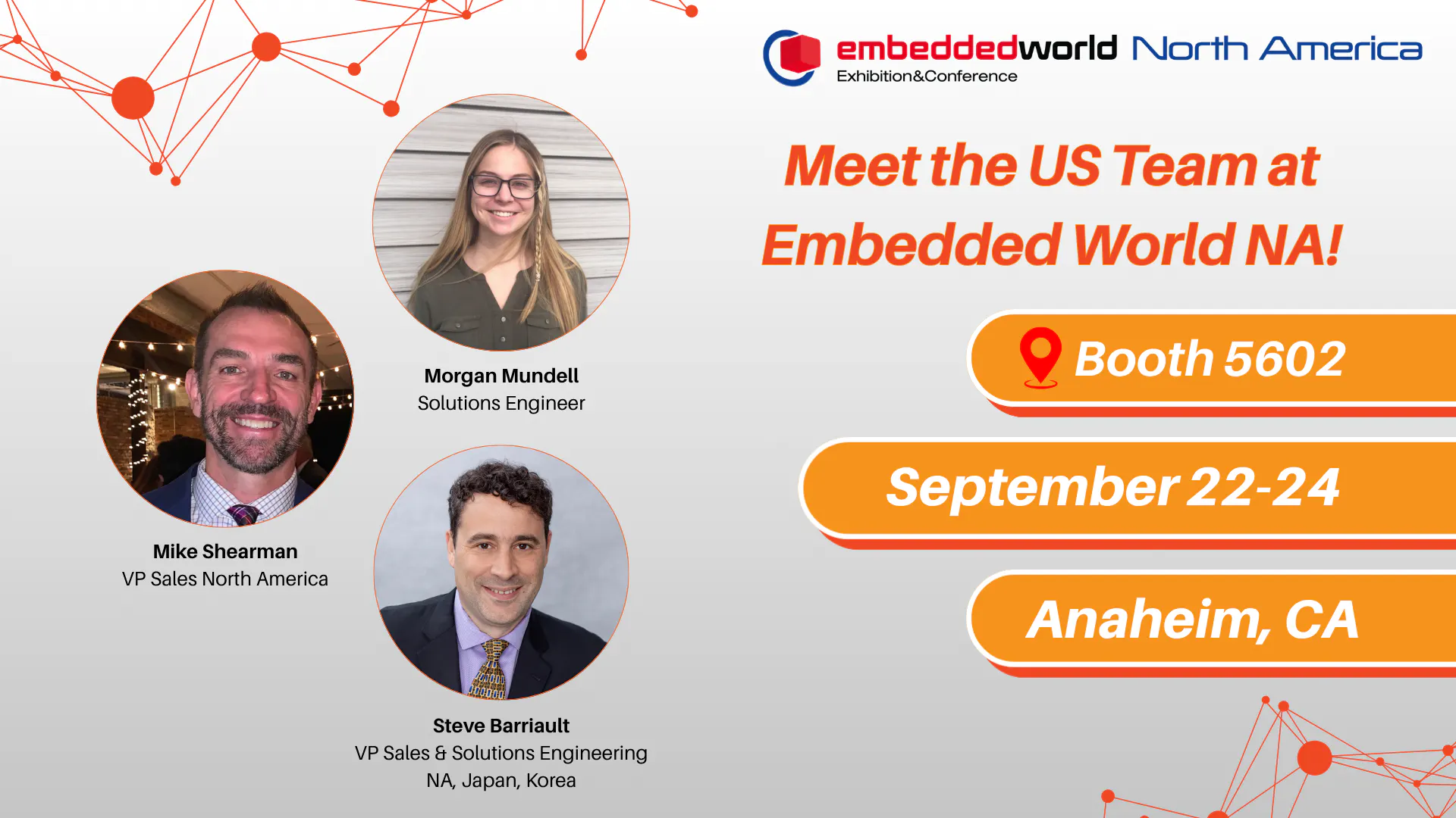 Meet the US Team at Embedded World NA!