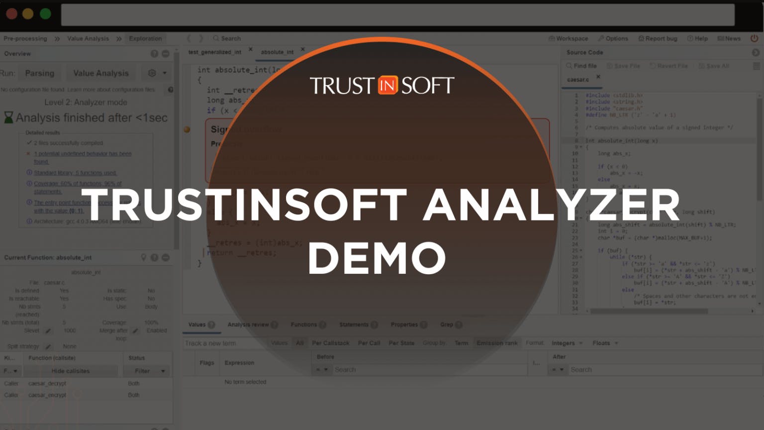 TrustInSoftAnalyzer Demo