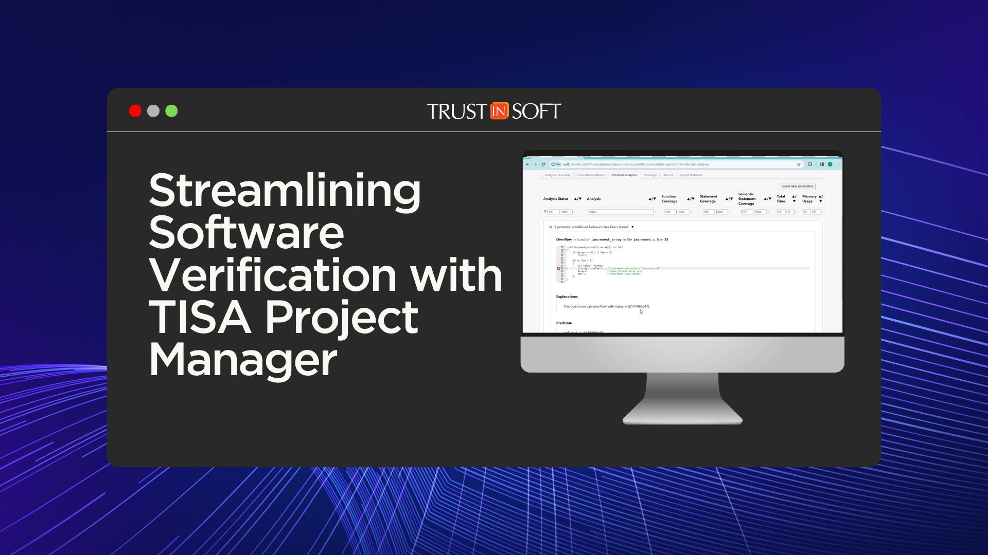 Streamlining Software Verification with TISA Project Manager