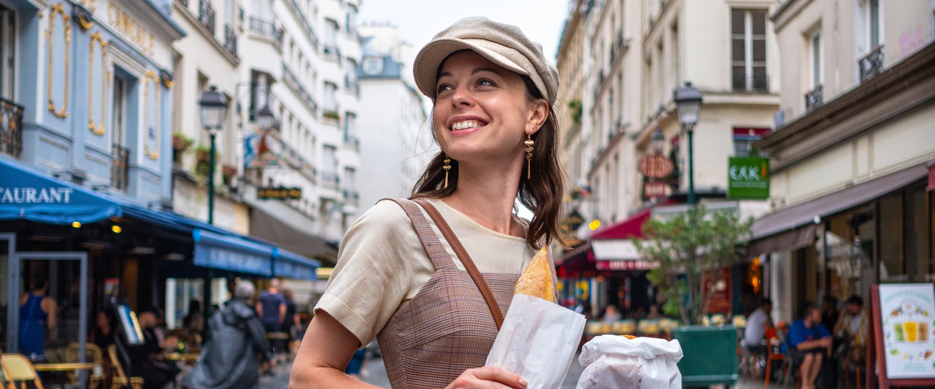 A woman on a street in Paris.
