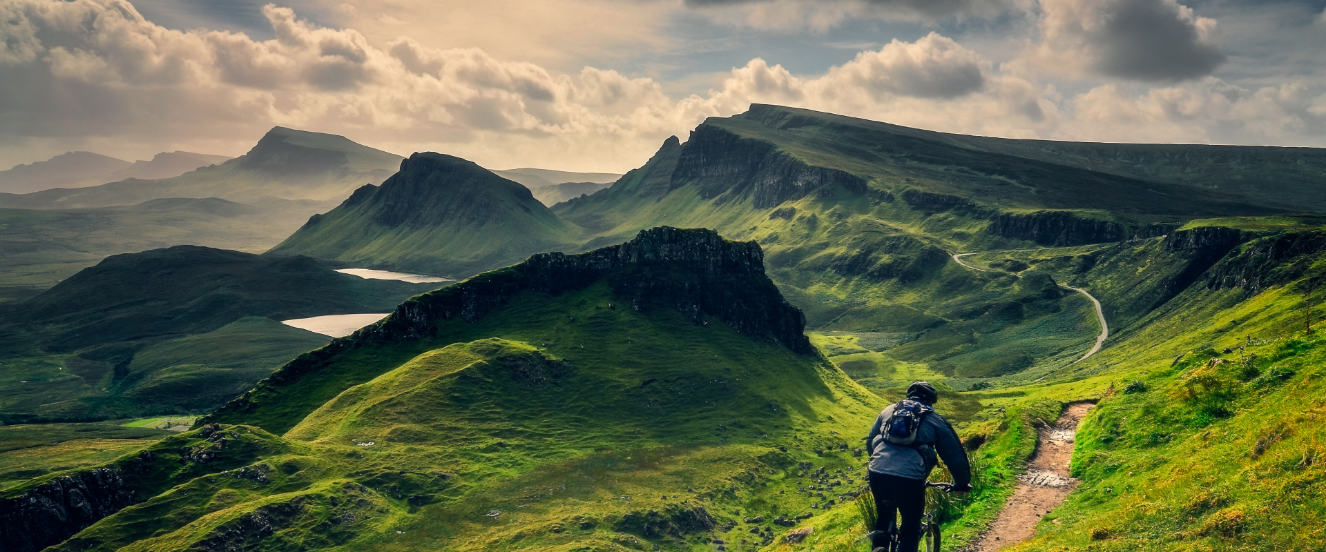 solo female travel in scotland, riding a bike through the scottish highlands