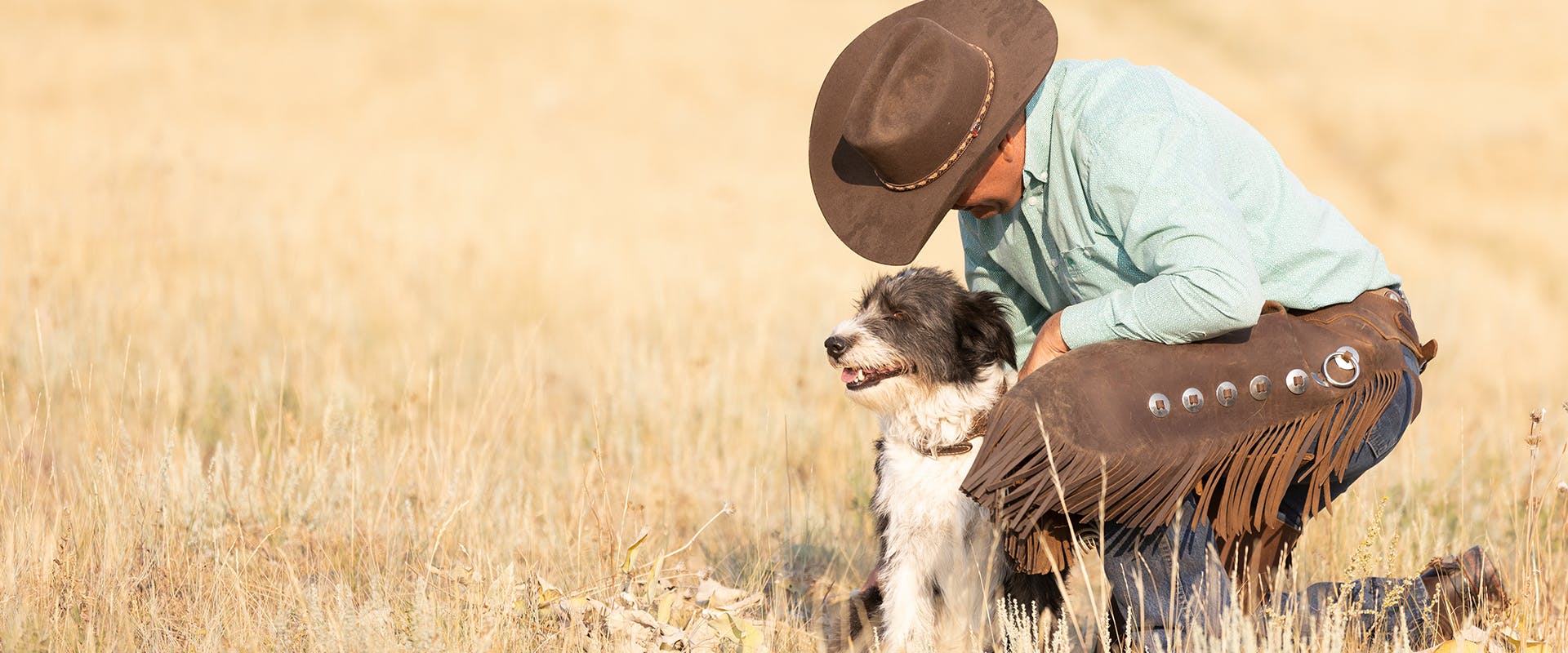 A cowboy and his dog