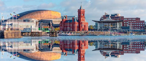 Panoramic view of the Cardiff Bay - Cardiff, Wales