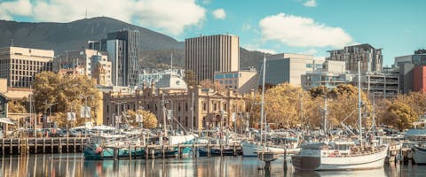 The view of the downtown Hobart