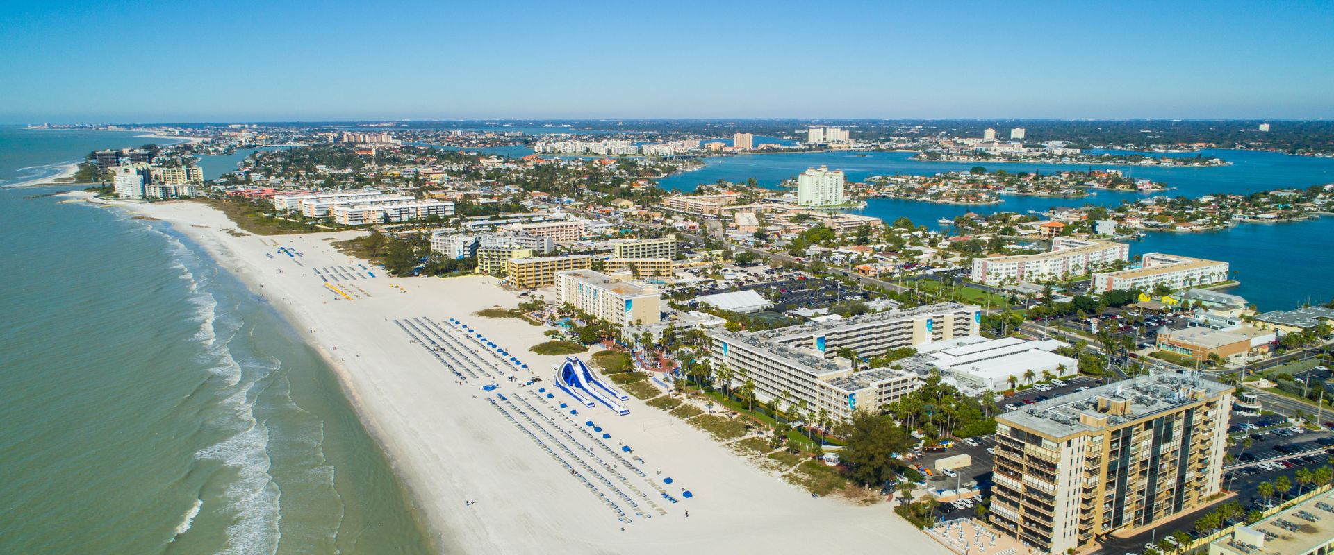Aerial image of resorts on St Pete Beach FL