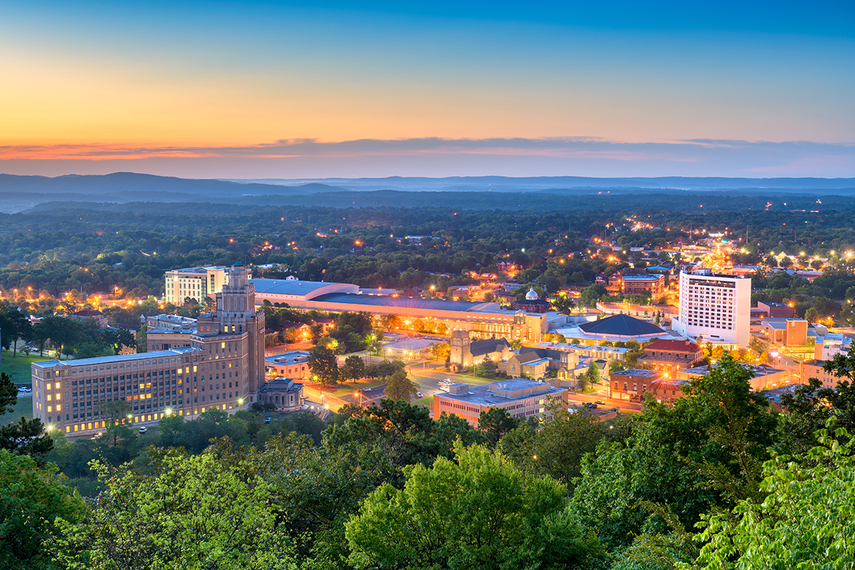 Hot Springs, Arkansas, USA Town Skyline