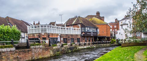 the boathouse along the Newbury canal near Newbury center