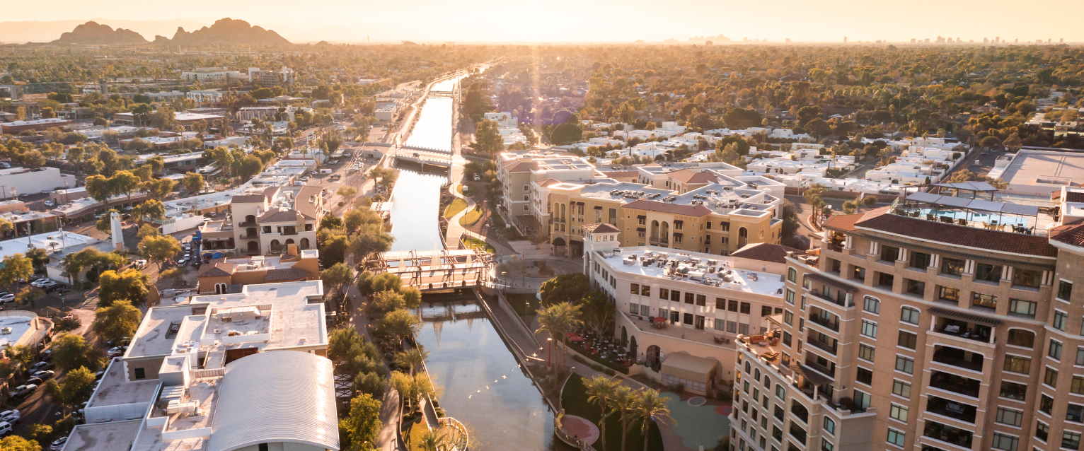 A bird's eye view of dog friendly Scottsdale