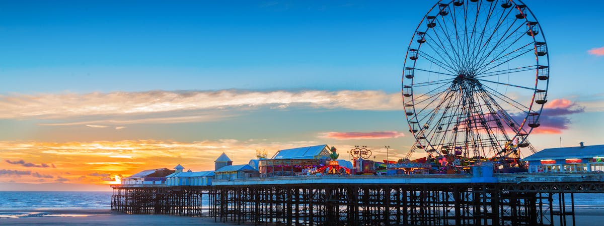 Blackpool Central Pier and Ferris Wheel, Lancashire, UK