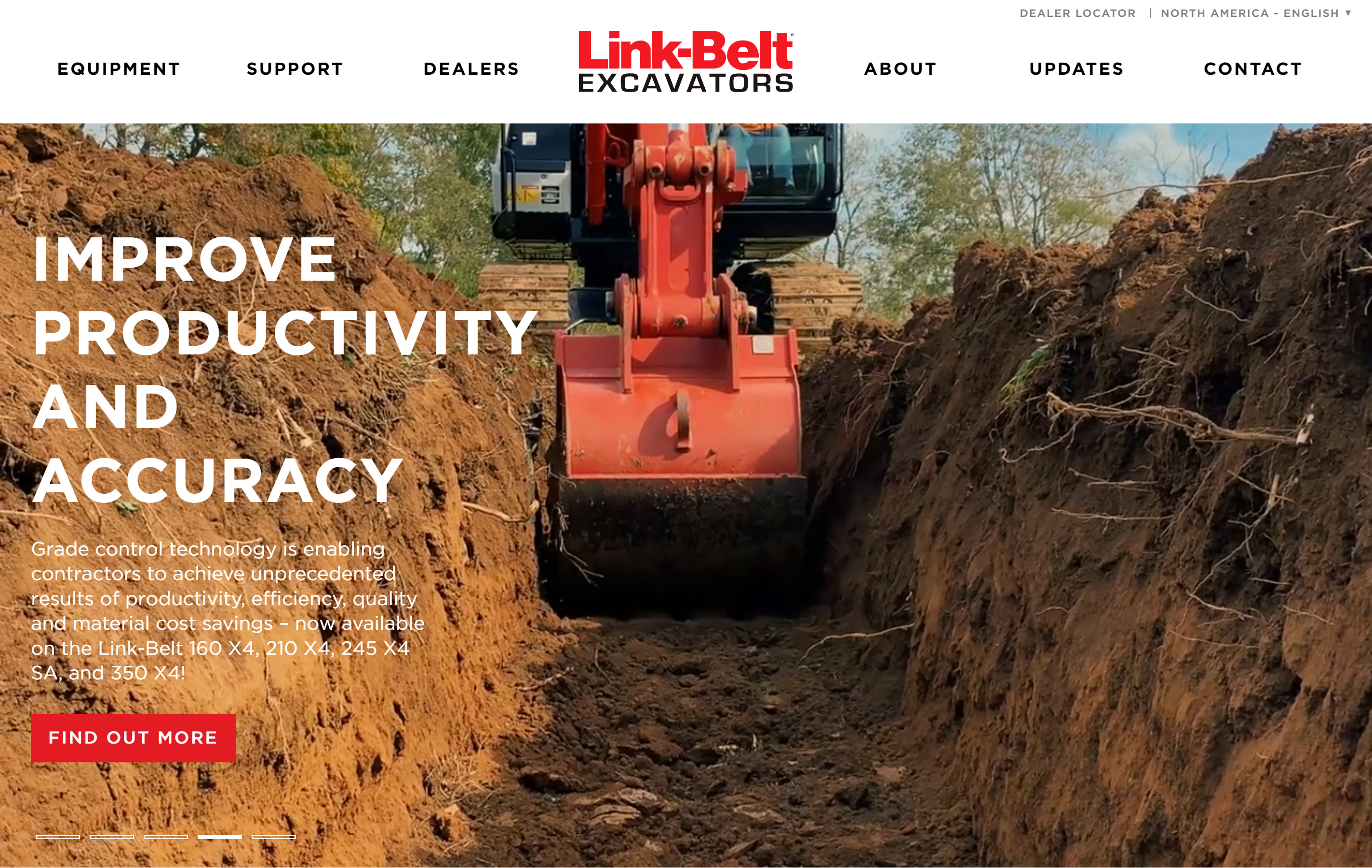 Link-Belt Excavators Website (DesktopView)