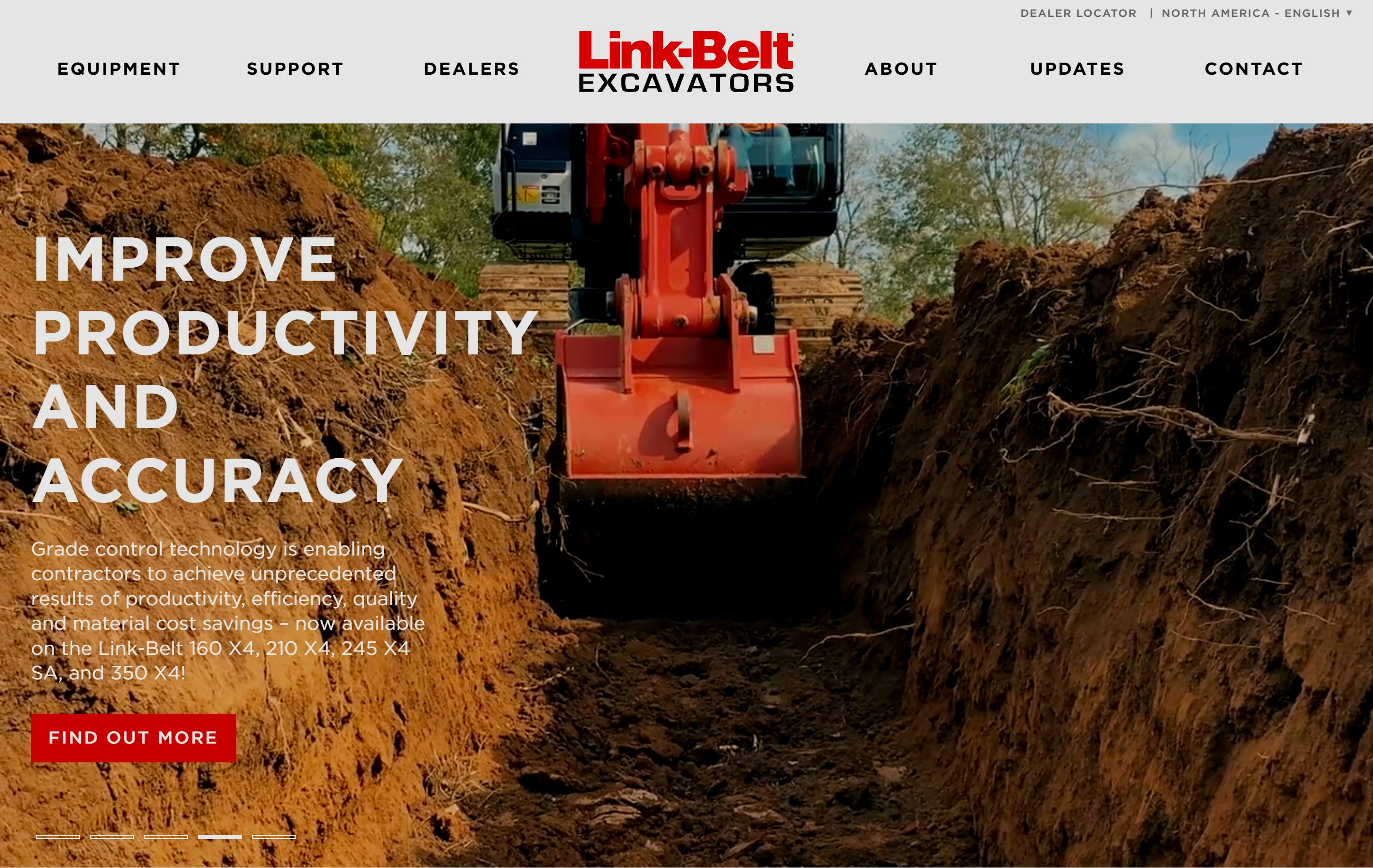 Link-Belt Excavators Website (DesktopView)
