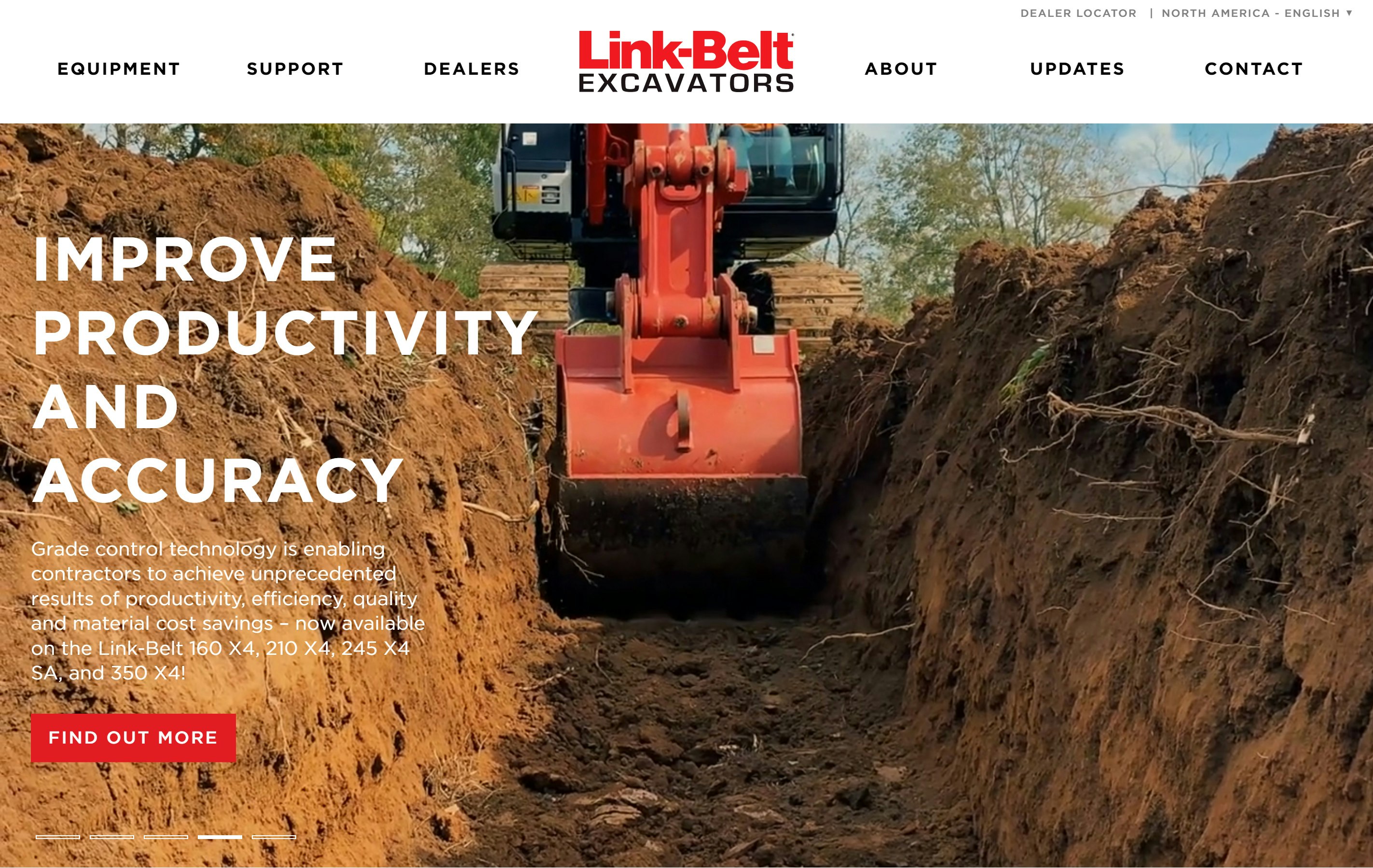 Link-Belt Excavators Website (DesktopView)