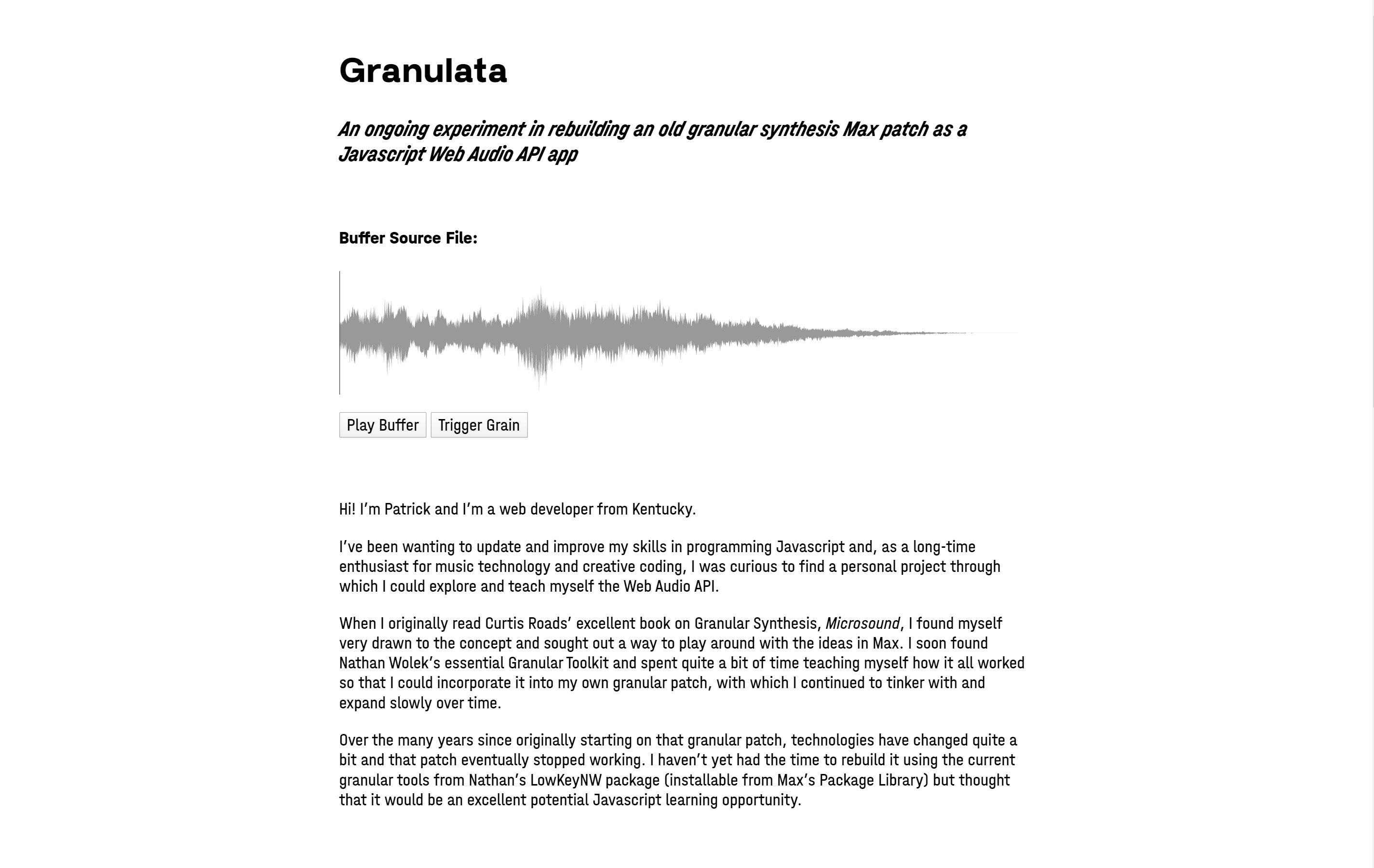 Granulata Website (Desktop; View)