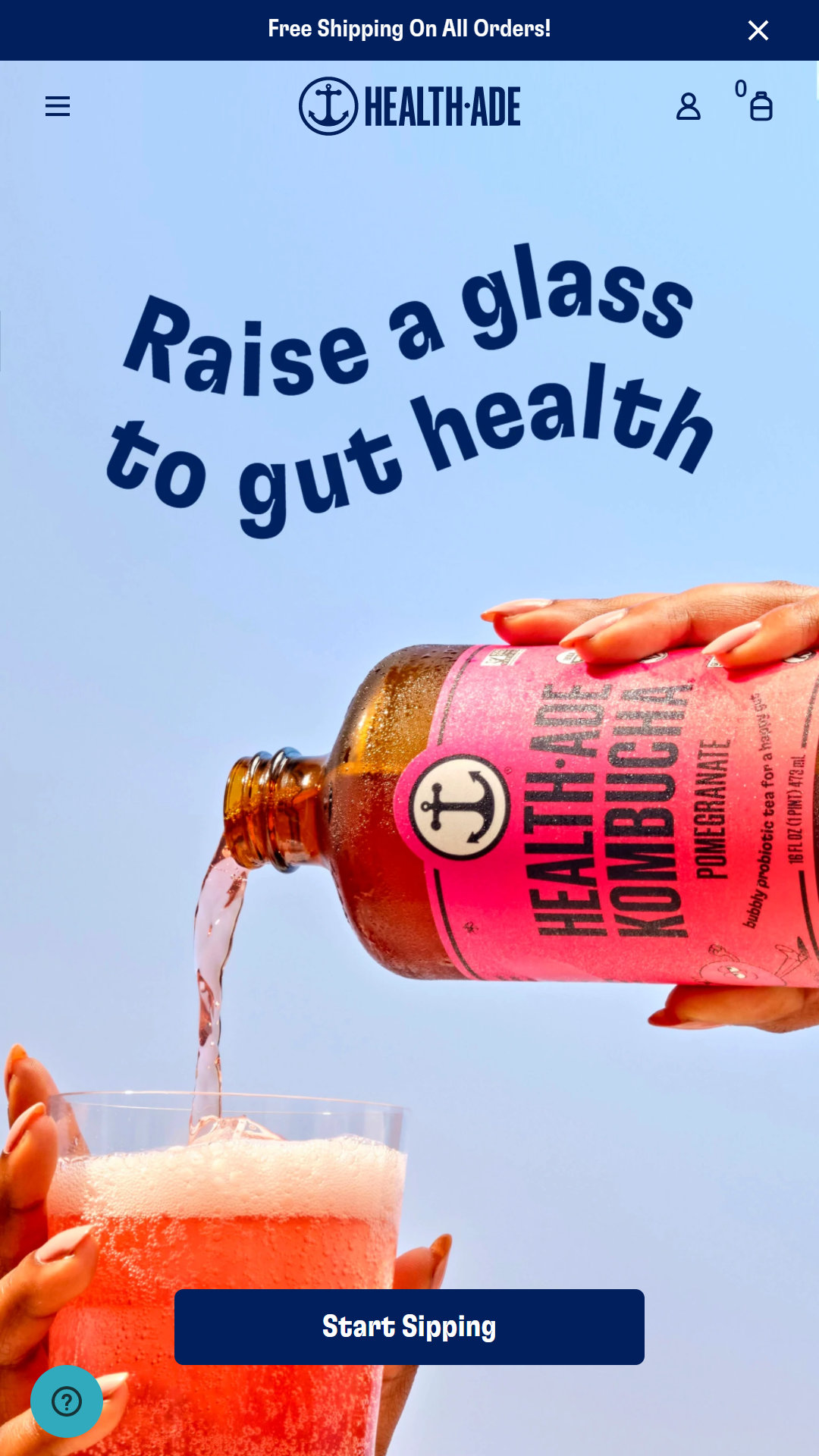 Health-Ade Website (Mobile View)