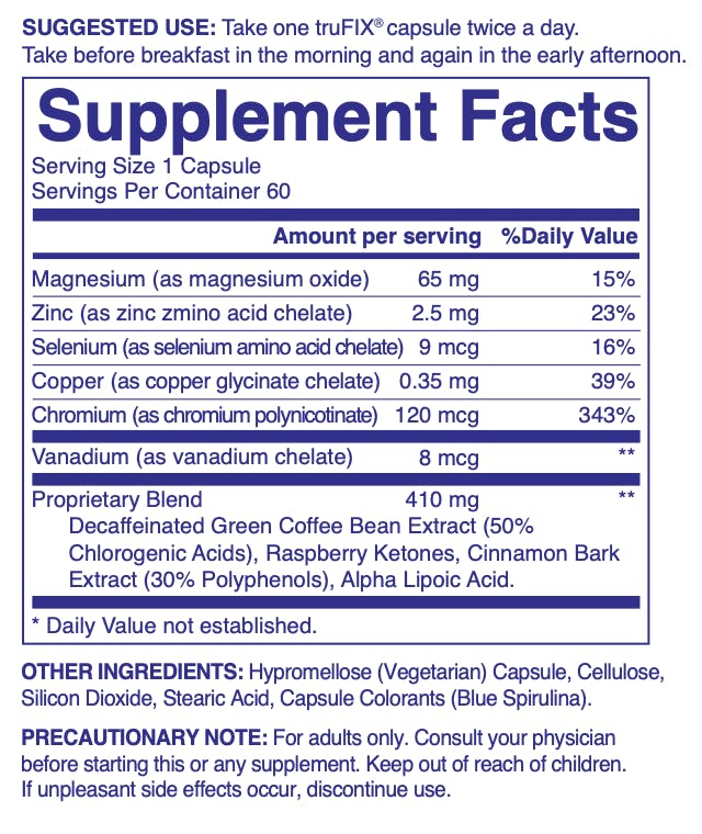 truFIX supplement facts