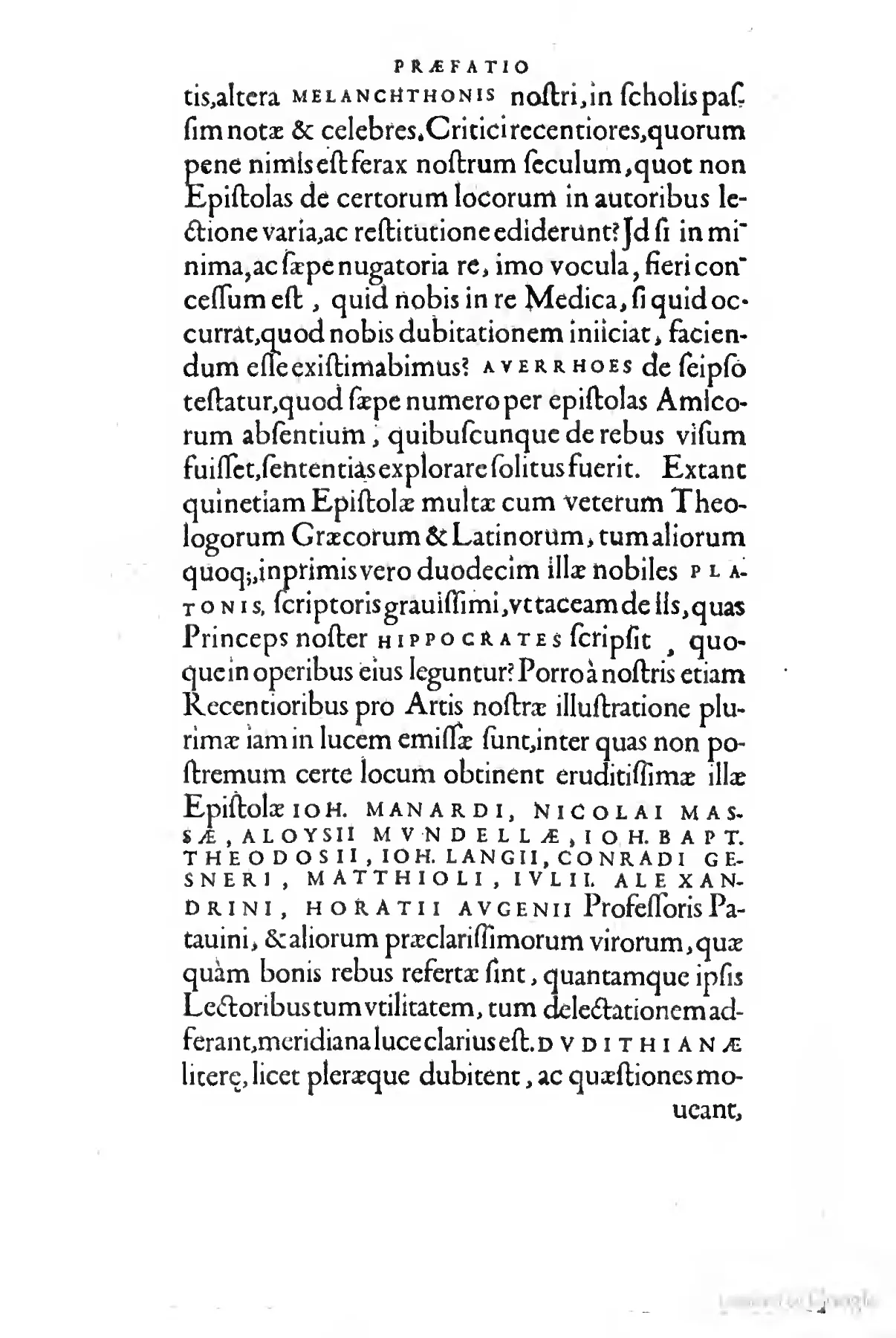 Scholtz's "Ad Lectorem" preface visually stages the learned letter as an authoritative lineage: dense roman type gathers ancient, medieval, and contemporary medical writers into a printed genealogy before closing with the Breslau-dated colophon of 30 March 1598. By introducing Dudith among these epistolary predecessors, the page anchors the volume's transformation of correspondence into a citable forum for medical quaestiones—the juridical epistola that gives the collection its dialectical spine.