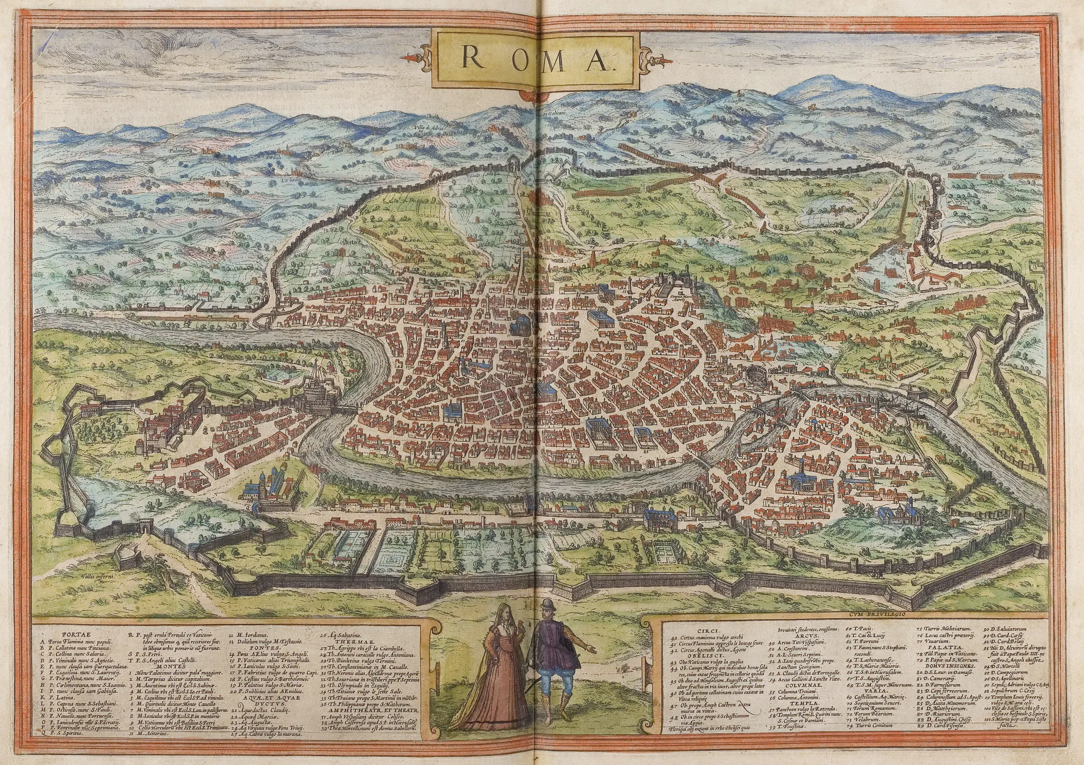 A view of Rome in the Braun and Hogenberg tradition, evoking the city in which Bona's inquiry took shape: curial approval, learned colleges, and the precinct near St Peter's where S. Stefano brought him into conversation with Ethiopian clergy.
