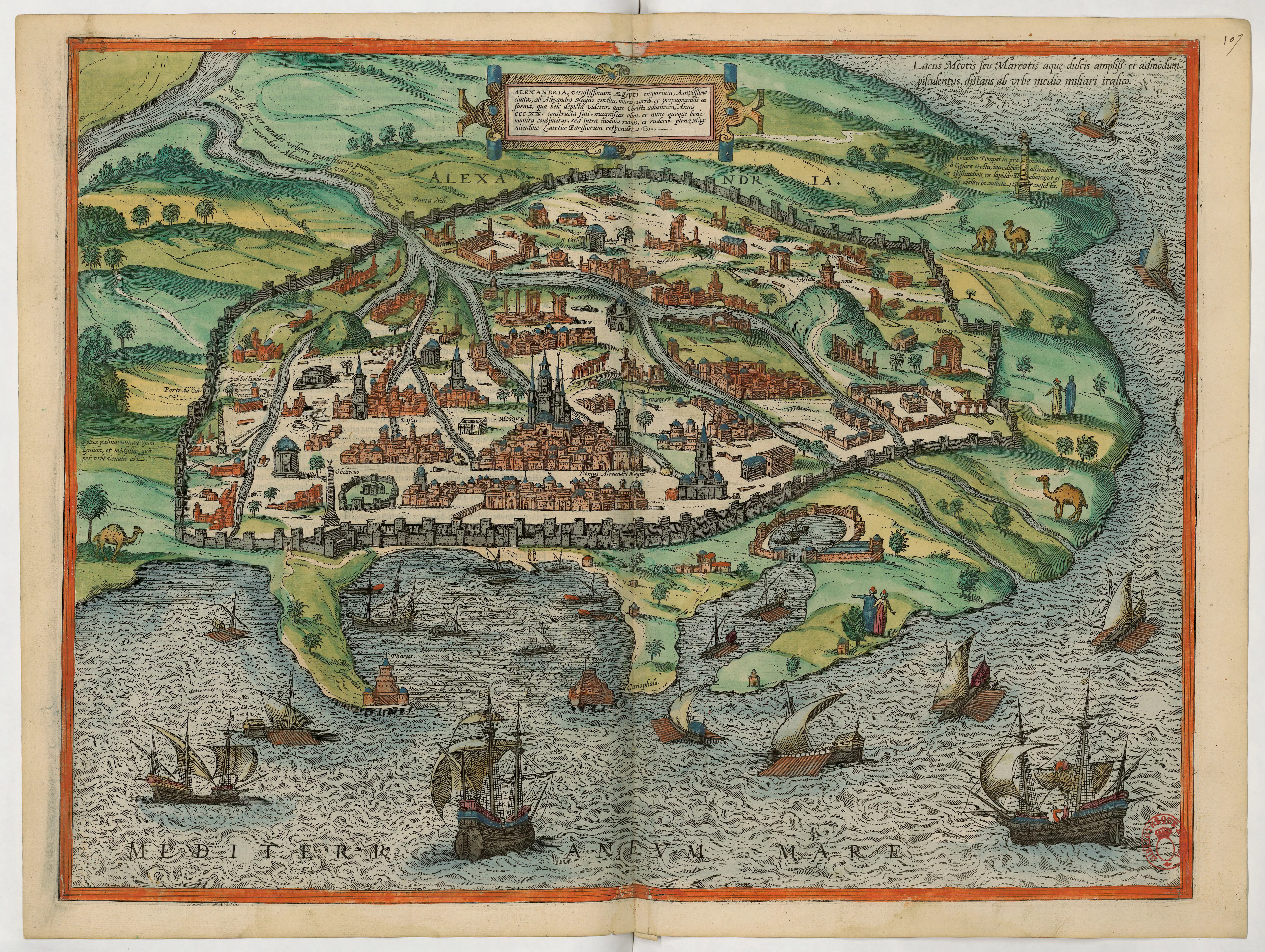 A view of Alexandria from Braun and Hogenberg's Beschreibung der Städt der Welt sets Pearson's Alexandrian dossier in a place rather than an abstraction.