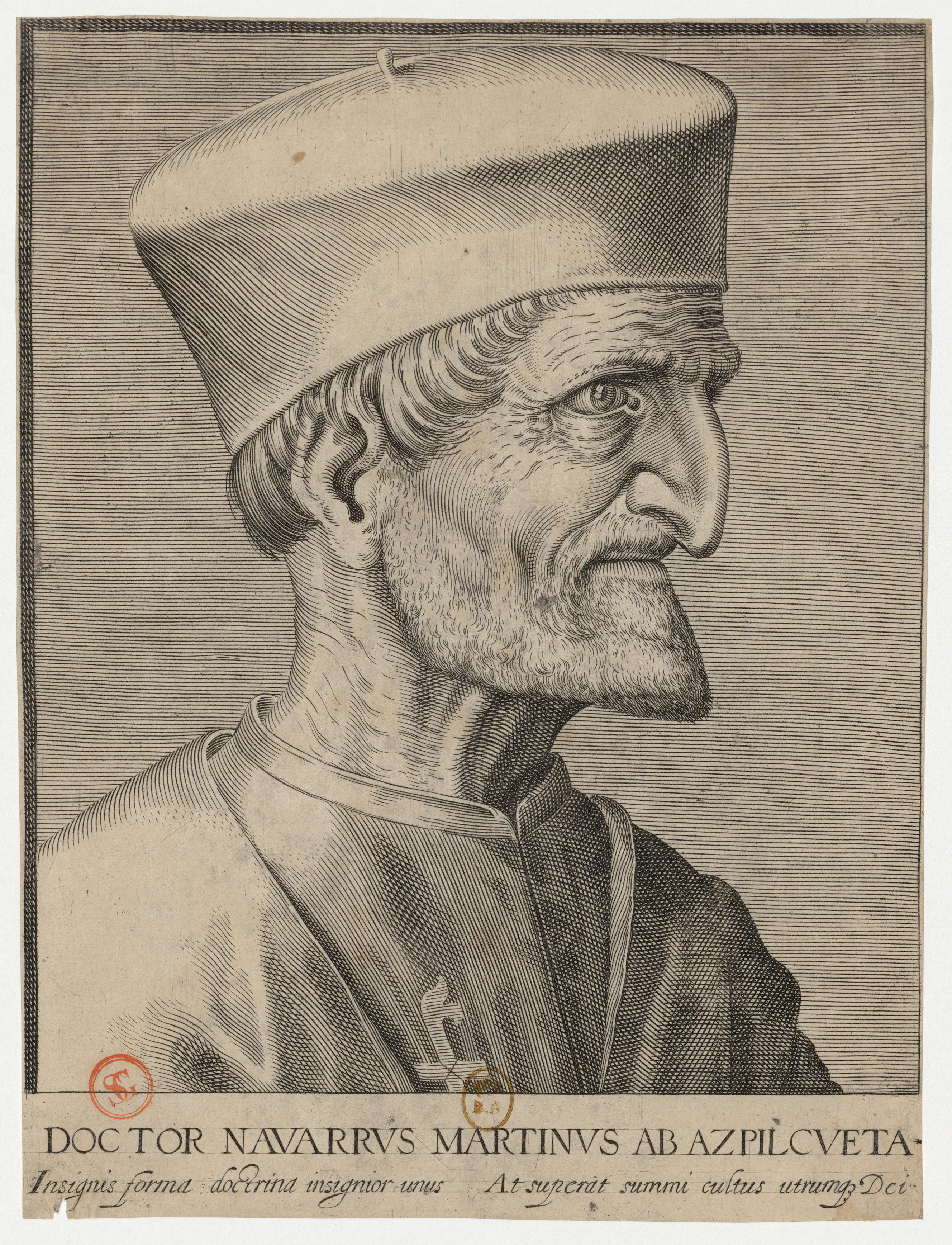 Engraved portrait of Martín de Azpilcueta, the “Doctor Navarrus.”