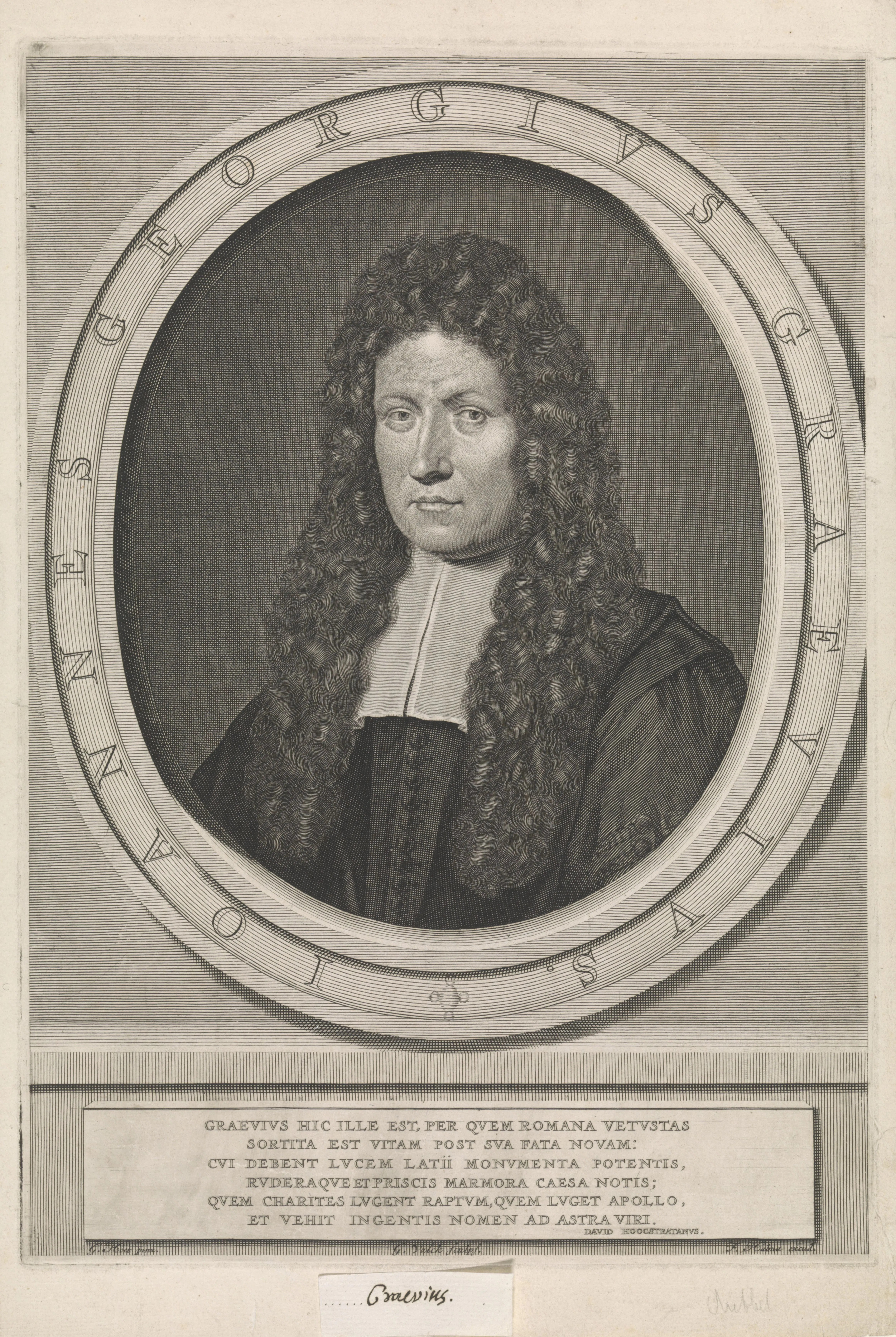 Engraved portrait of Johann Georg Graevius.